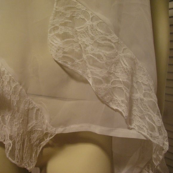 NWT w/Flaw CECICO Ruffle Sheer Tank Top M Lace White Fairy Fairycore Resort Wear - Picture 5 of 8